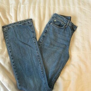 flared jeans with 2 small rips from urban outfitters! size 24